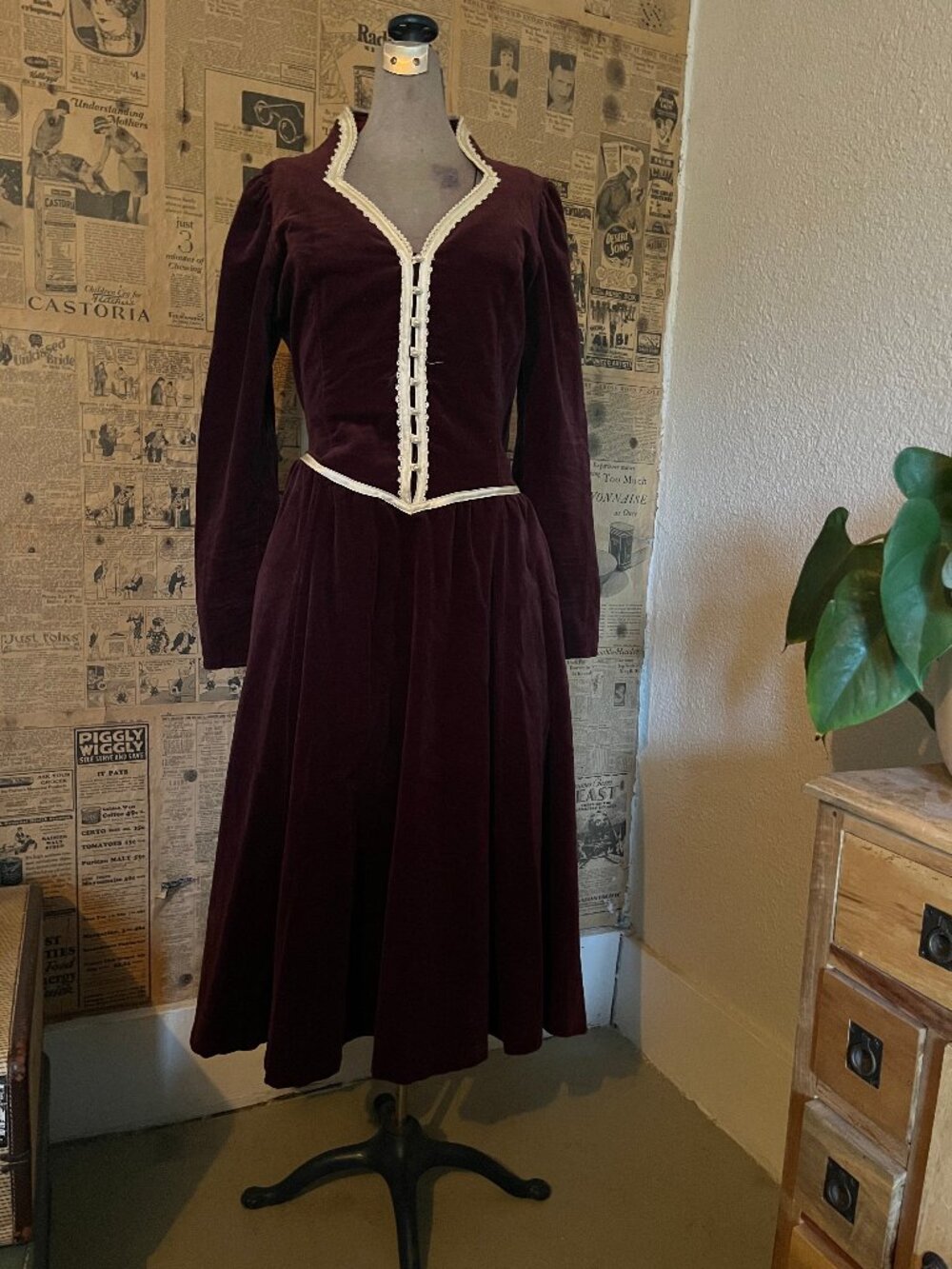 Gunne Sax Velvet Victorian Dress